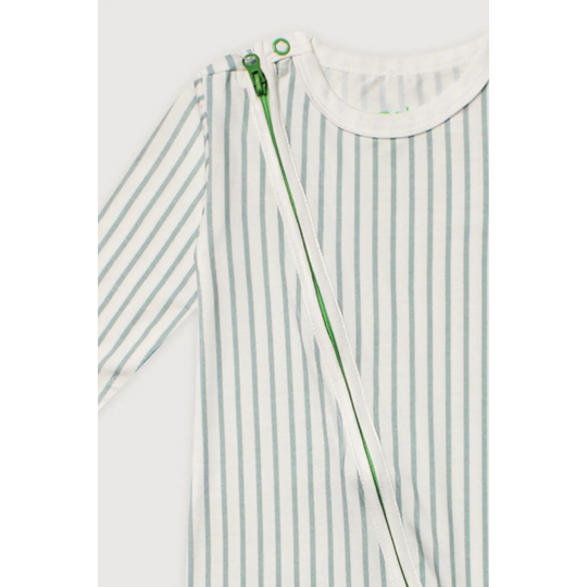 Hamako Tencel Micromodal Jippa Suit - Striped Aqua