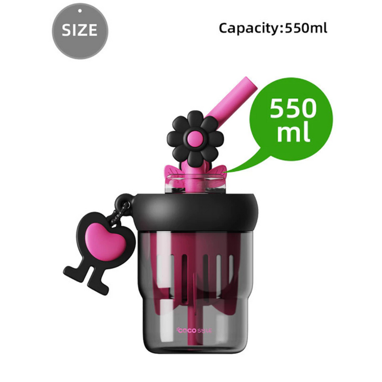 Cocosmile 8303 Coco Flower Tritan Cup 550ml - Black
