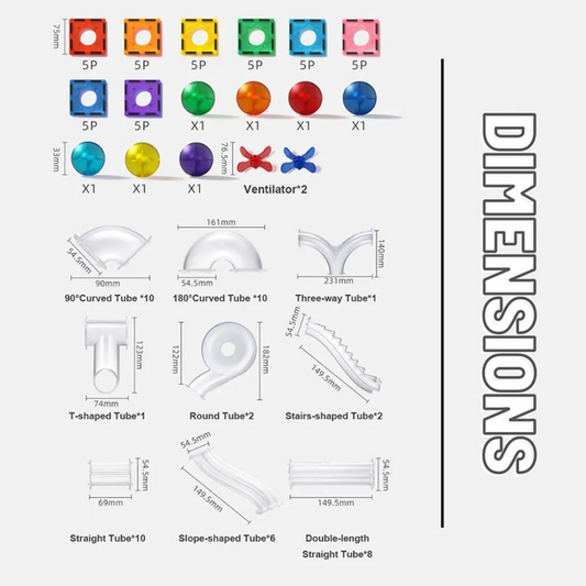 Mideer Colorful Magnetic Tiles - Marble Run 100PCS (3Y+)