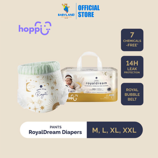 Hoppi RoyalDream Baby Diaper Pants (1 Pack) 100% 7 Chemicals-Free