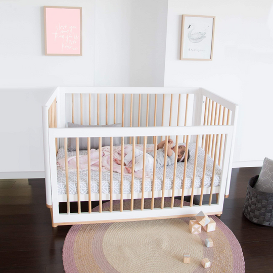 Babyhood Riya Cot - Beech & White ( Newborn to 5 years old )