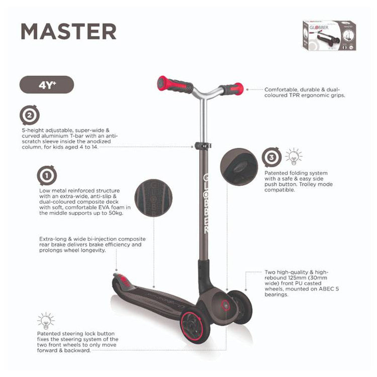 Globber Master Light Scooter Teals (4-14yrs)