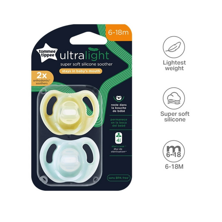 Tommee Tippee Ultra Light Super Soft Silicone Soother (2 Pcs/Pack)
