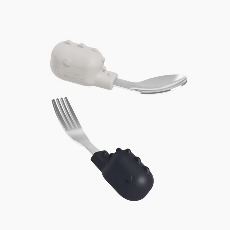 He or She SUS Medical Grade Stainless Steel Baby Spoon & Fork Set