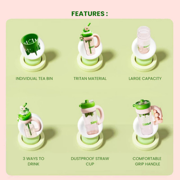 Cocosmile 8309 Flower Twirling Cup with Handle 1000ml - White