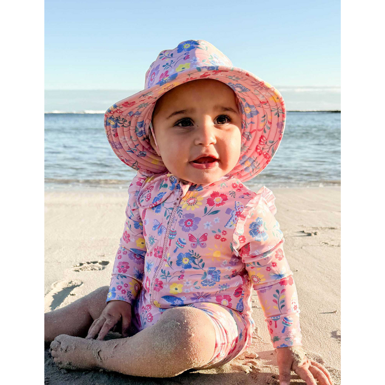Purebaby Organic Broad Brim Swim Hat - Pajaro Bird