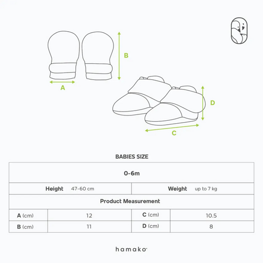 Hamako Tencel Mitten & Booties Stary Gingham