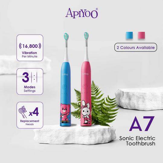 ApiYoo A7 Kids Sonic Electric Toothbrush Cartoon Design