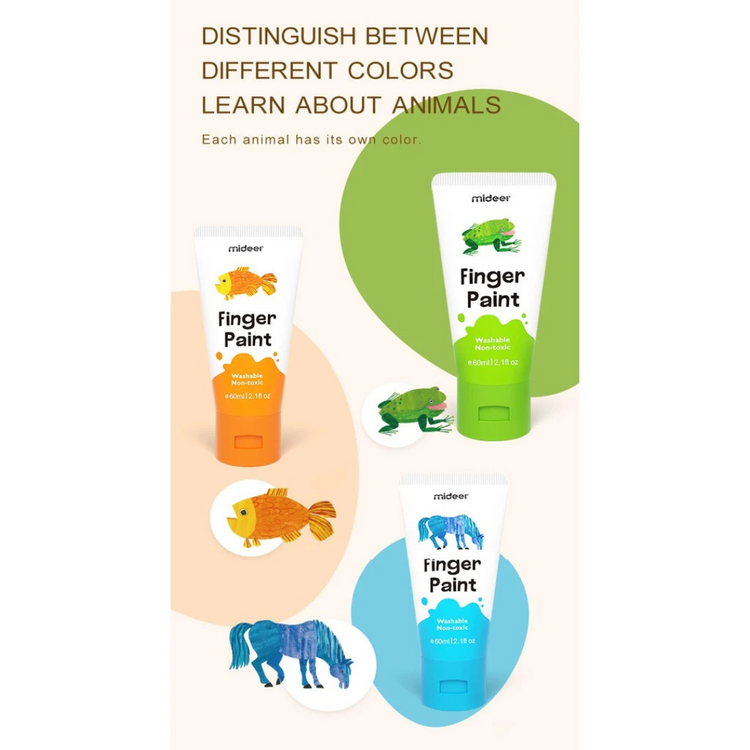 Mideer Non Toxic & Washable Finger Paint (6 / 8 Colour)