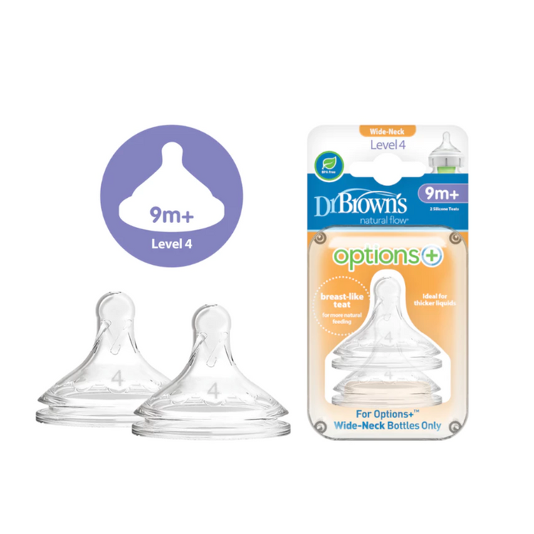 Dr Brown's Options+ Wide-Neck Silicone Teat (2pcs)