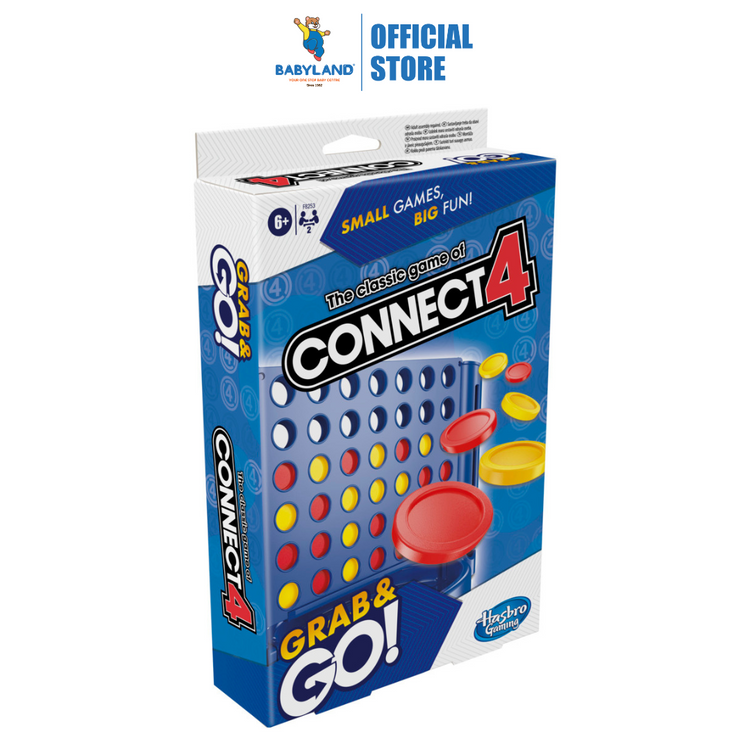 Connect 4 Grab & Go Game for Ages 6 and Up, Portable Game for 2 Players, Travel Game