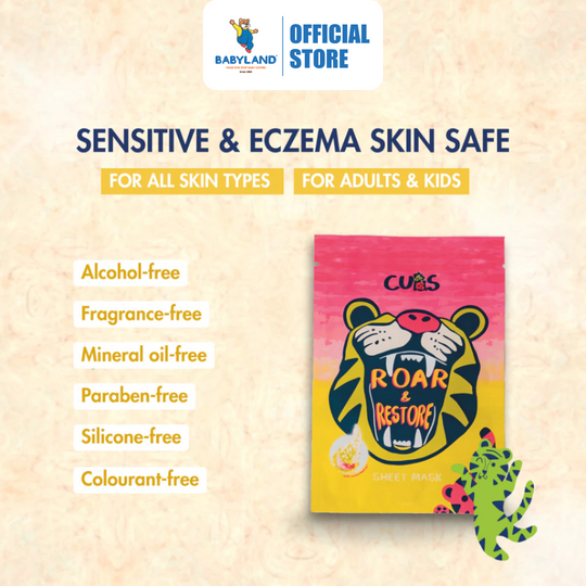 CUBS Roar & Restore Sheet Mask - gentle and hydrating sheet mask formulated with WatermeloeTM