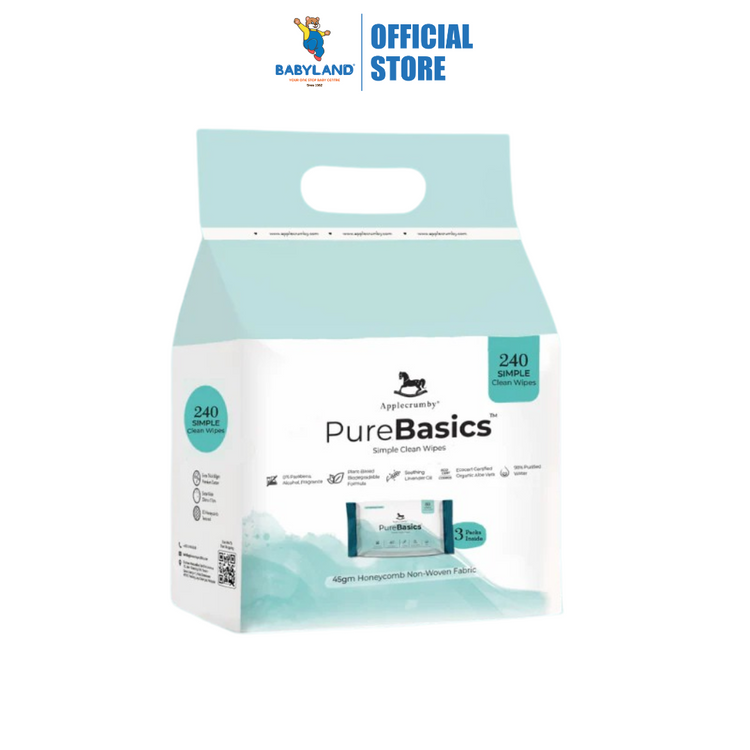 Applecrumby PureBasics Wipes (80s x 3)