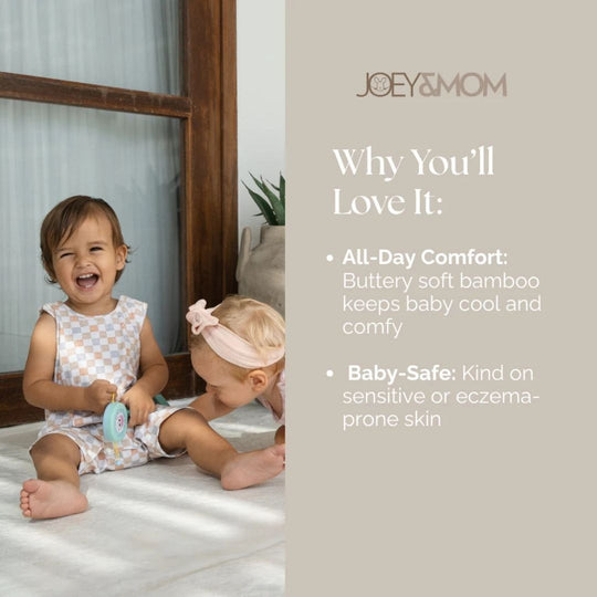 Joey & Mom Sleeveless Bamboo Baby Romper - Snap Button | Eczema Friendly