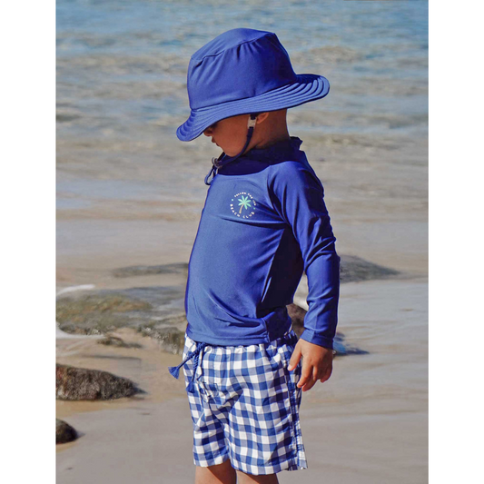Purebaby Organic Marine Gingham Board Short & Rashie Set