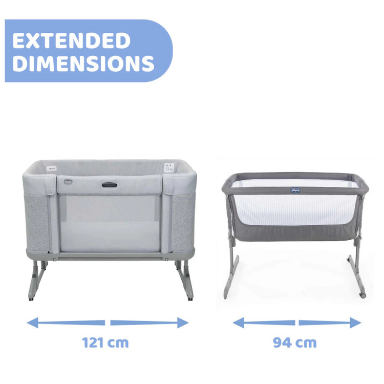 Chicco Next2Me Forever Co Sleeping Cot - Ash Grey (New Born to 22kg)