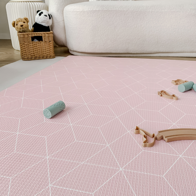 GingerBubs Rimba Play Mat Large - Dusty Blue (2.0 m x 1.4 m)
