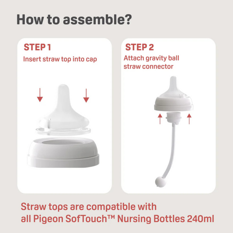 Pigeon Softouch BPP Step Up Straw Bottle Set (6m+)