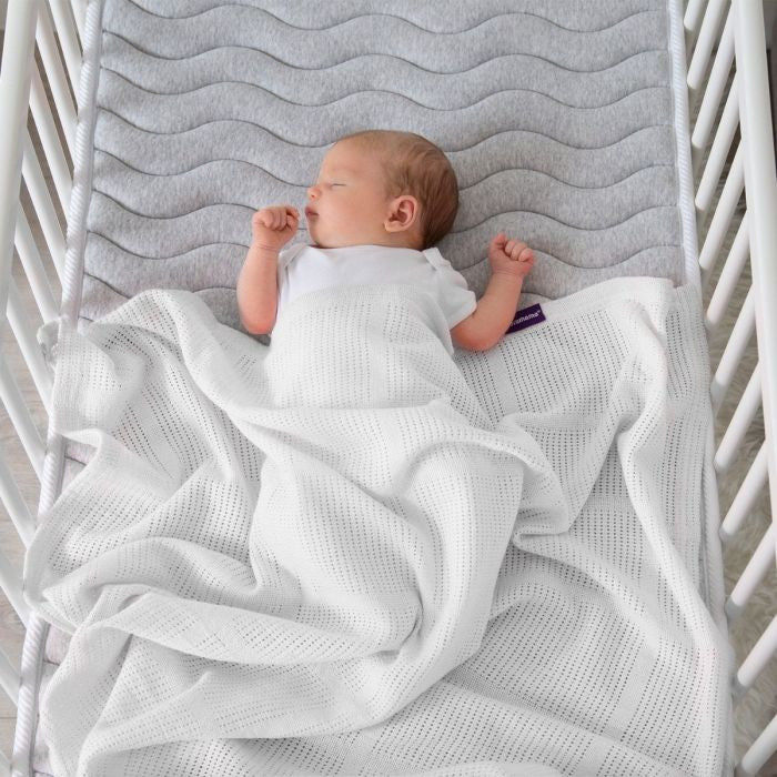 Clevamama Cellular Cot Bed Blanket - White