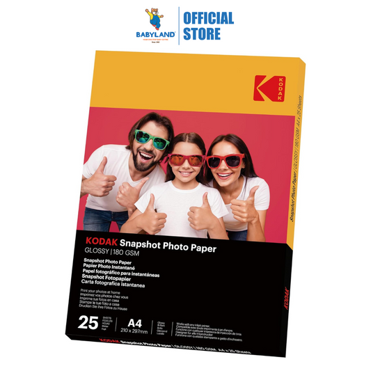 Kodak Snapshot Photo Paper A4 | Gloss | 180gsm (25 sheets)