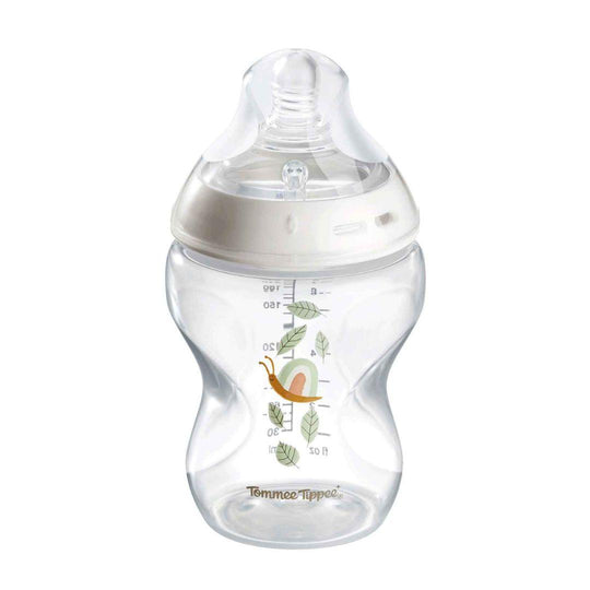 Tommee Tippee Natural Start PP Decorated Bottle 260ml - Snail – BPA-free, Soft Silicone Teat, Anti-Colic Valve