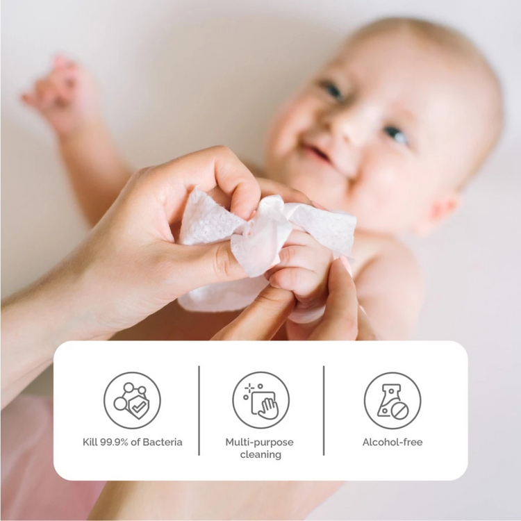 Hoppi Premium Baby Antibacterial Wipes 20'S