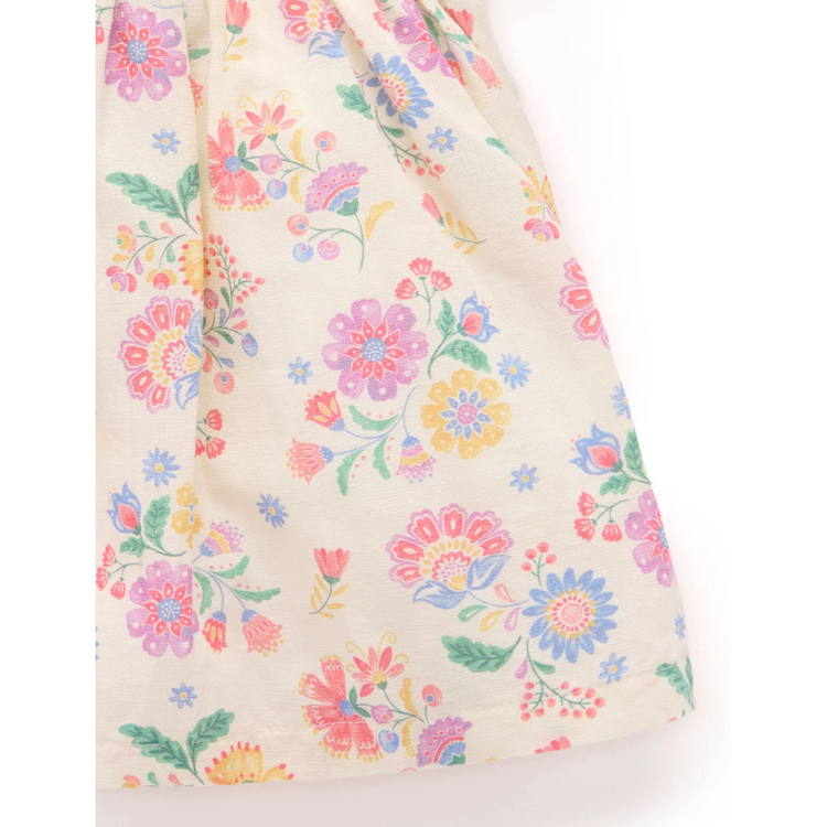 Purebaby Organic Mexican Floral Linen Blend Dress