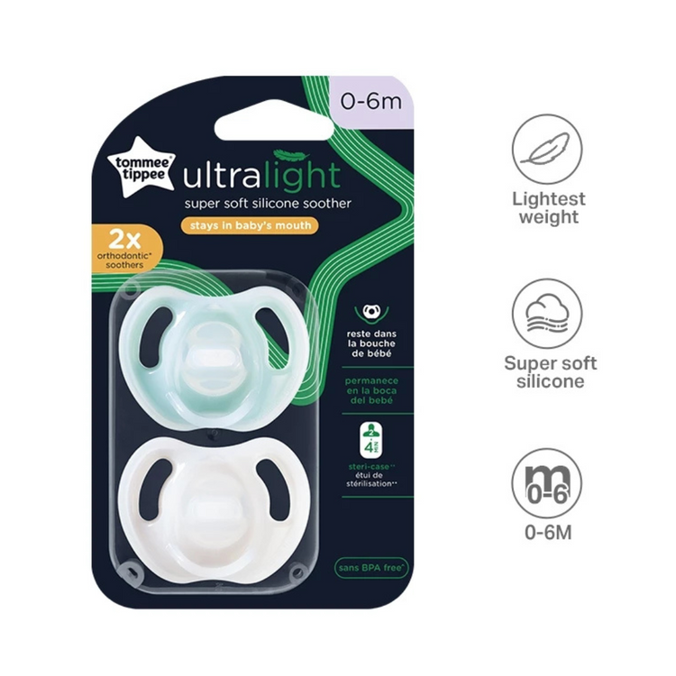 Tommee Tippee Ultra Light Super Soft Silicone Soother (2 Pcs/Pack)