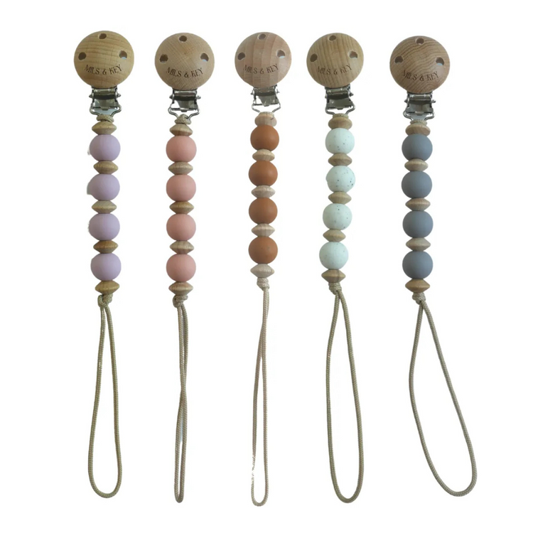 Mils and Key Peanut Pacifier Clips (0m+)