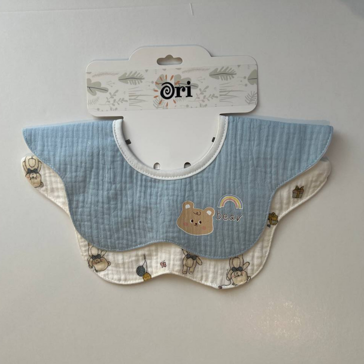 Ori Baby Cotton Bibs (2pcs) (Double Snap-button)