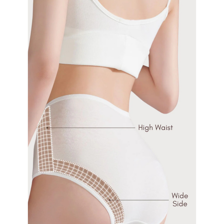 Bmama Full Cotton Disposable Panties 4White 1 Color 3XL Set