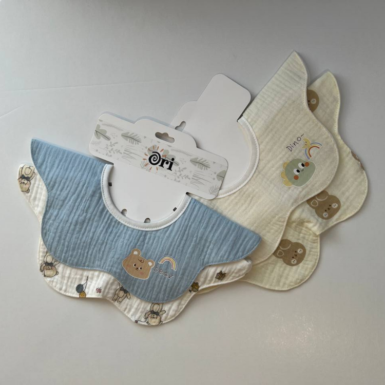 Ori Baby Cotton Bibs (2pcs) (Double Snap-button)