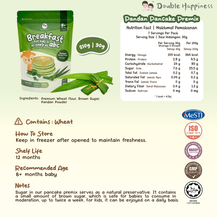 Double Happiness Baby Food Veggie Pancake Premix (8m+)