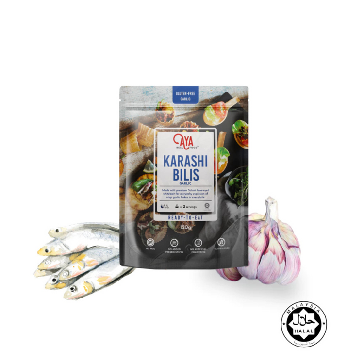 Aya Real Food Karashi Bilis (120g) | Original, Kombu, Garlic & Sichuan