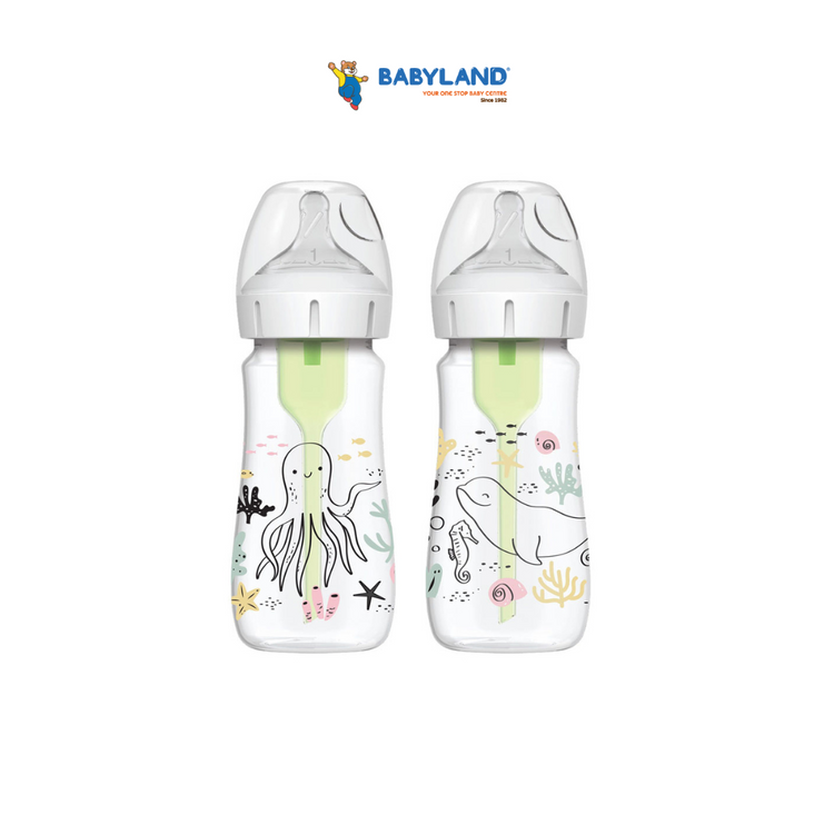 Dr Brown's Options+ PP Wide-Neck Bottle with Level 1 Teat (270mL)(2-Pack)