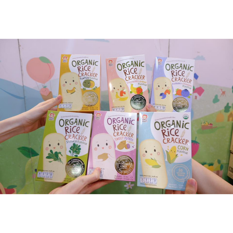 Apple Monkey Organic Rice Cracker 10 sachets 30g
