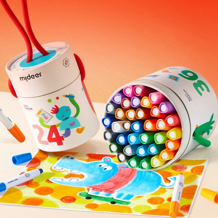 Mideer Colorful Bucket Fast-Drying Silky Crayons (3Y+)