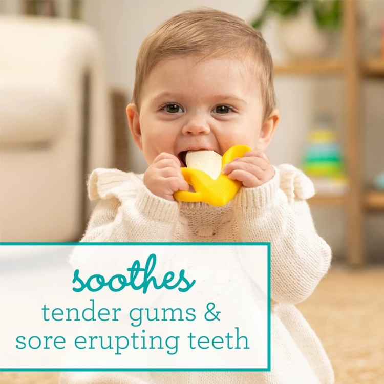 Infantino 316745 Lil Nibbles Textured Silicone Teether - Banana (0m+)