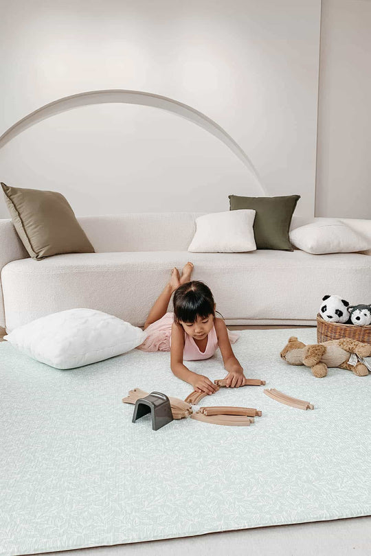 GingerBubs Rimba Play Mat Large - Mint Green (200 x 140 x 2.0 cm)