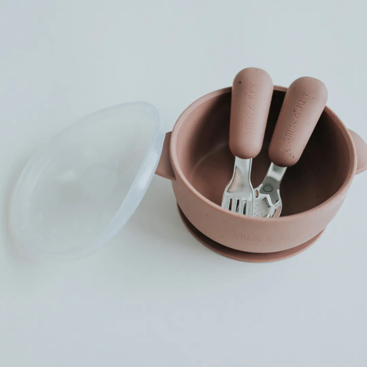 Mils and Key Speckled Stainless Steel Toddler Cutlery
