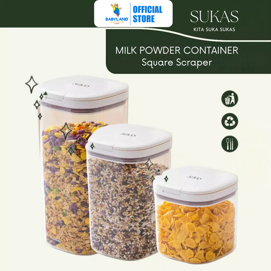 SUKAS Milk Powder Container Flip - Square Scraper (1000ml) (1700ml) (2300ml)