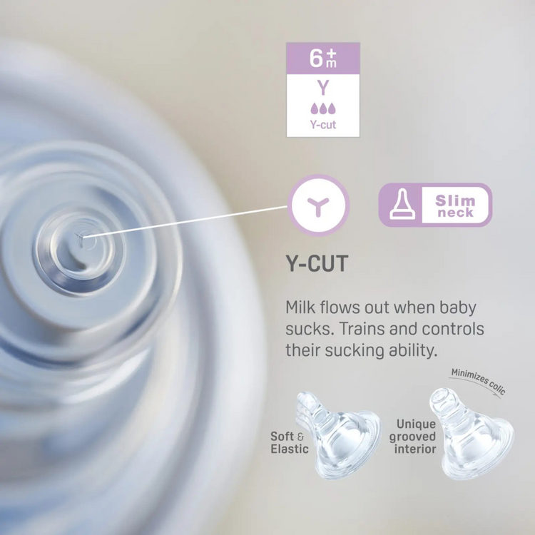 Pigeon Peristaltic Slim Neck Nipple - S/M/L/Y/LL (2Pcs)