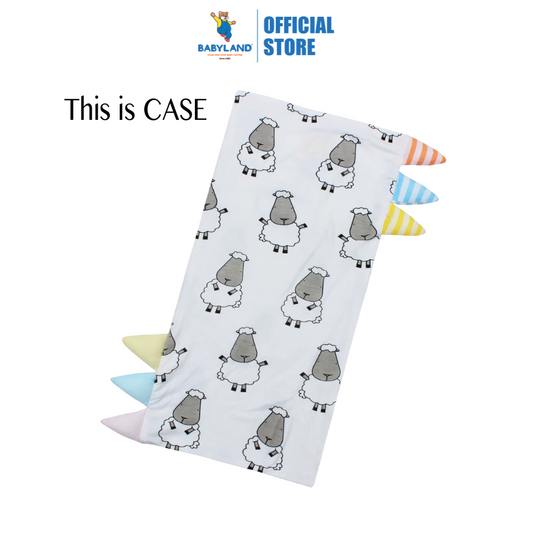 Baa Baa Sheepz Bed-Time Buddy Case Big Sheepz White with Color & Stripe tag
