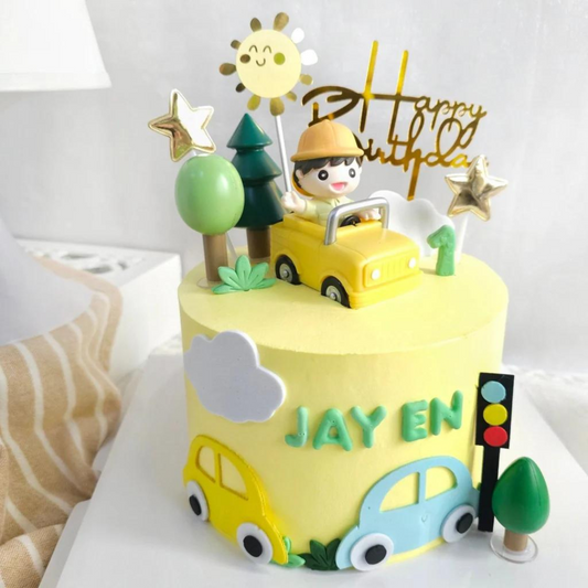 [PRE-ORDER] Yippii Yellow Jeep Boy Cake 6 Inch