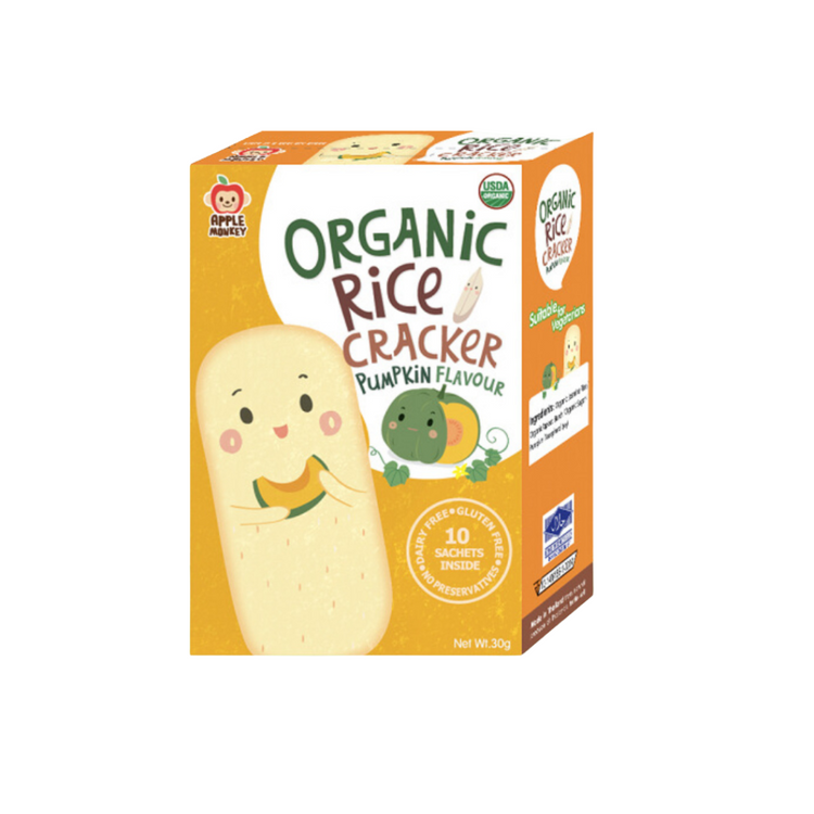 Apple Monkey Organic Rice Cracker 10 sachets 30g
