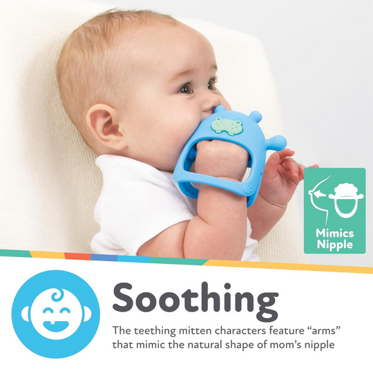 Nuby Silicone Wrist Grip Teething Mitten Bear ( 3+ months )