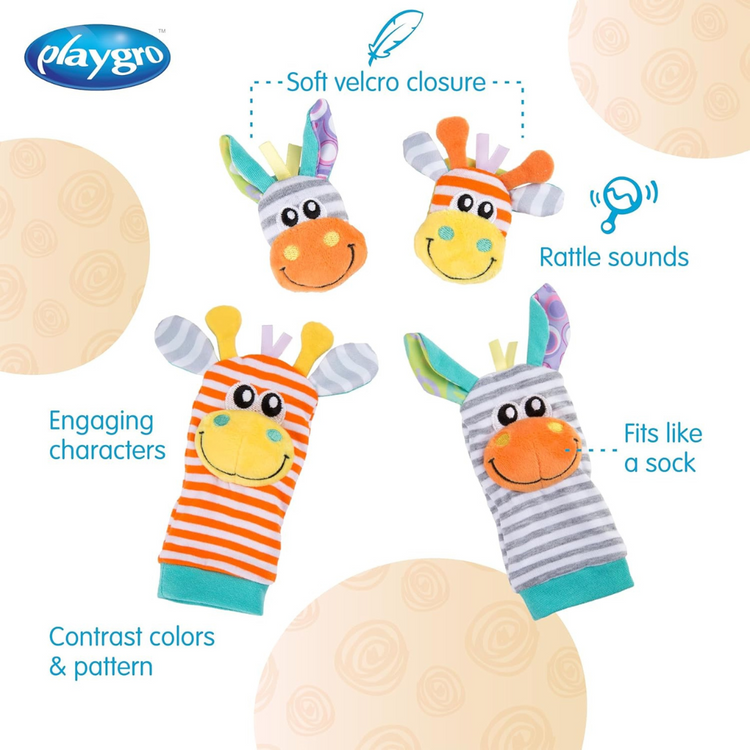 Playgro 0188406 Jungle Wrist Rattle & Foot Finder (0m+)