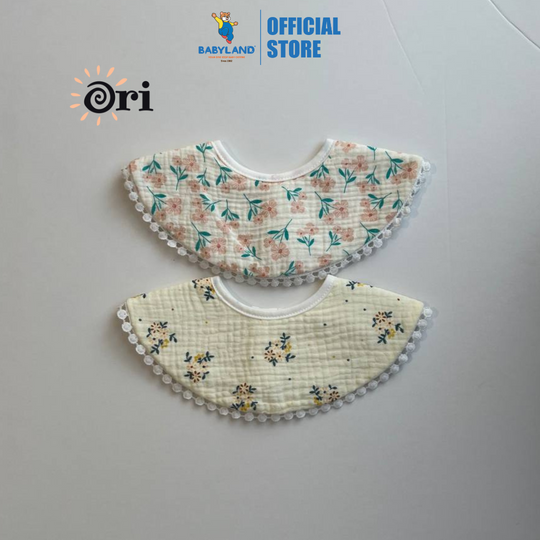 Ori Floral Baby Cotton Bibs (2pcs)