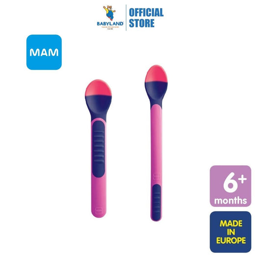 MAM Heat Sensitive Baby Feeding Spoons and Cover (6m+)