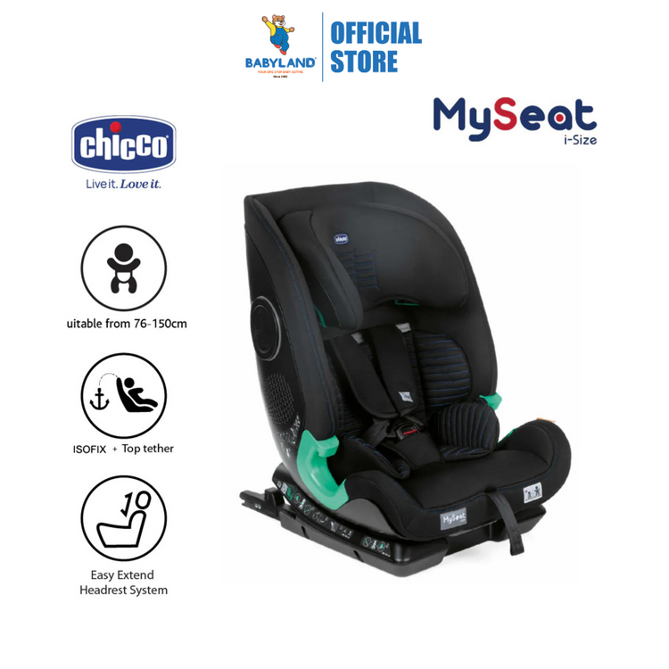 Chicco MySeat Air I-Size Isofix Convertible Baby Car Seat (ECE R 129/03) - Black Air (76-150cm)